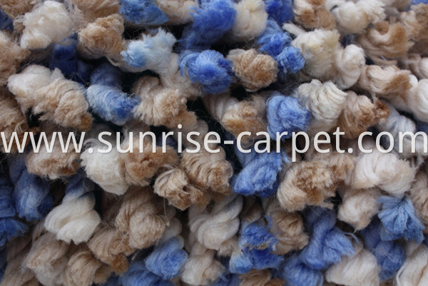 100% Polyester Shaggy rug blue beige color